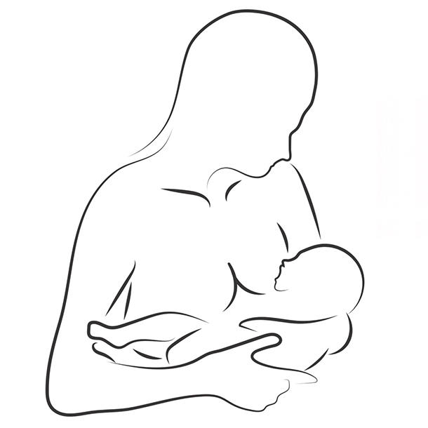 silhouette of woman breastfeeding