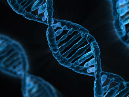 DNA structure in blue