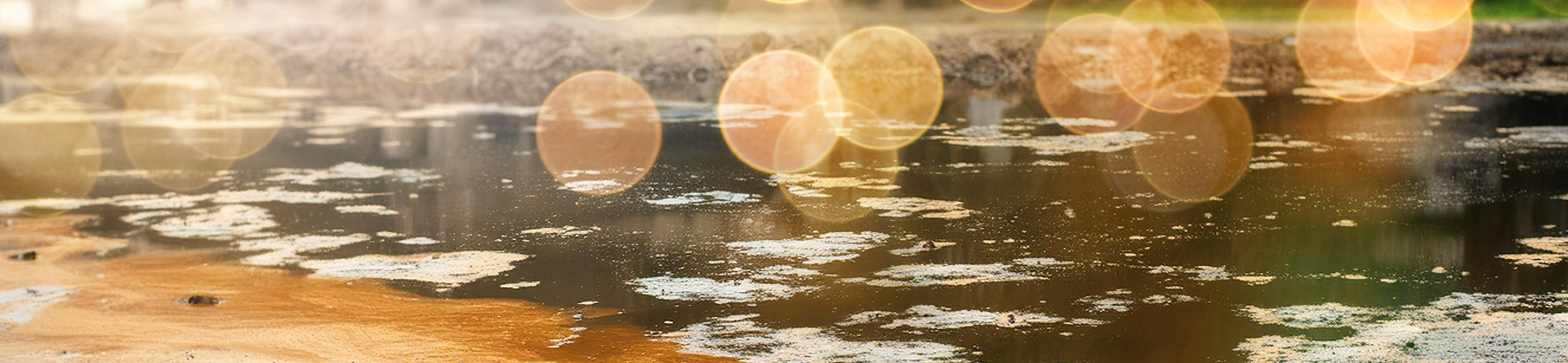 Abstract and blurred stagnant, dirty water