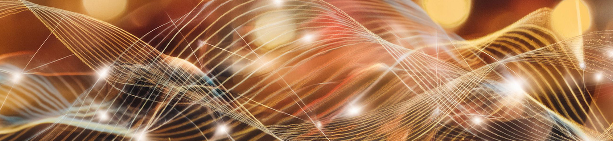 Red and orange blurry background with an abstract representation of electromagnetic flowing
