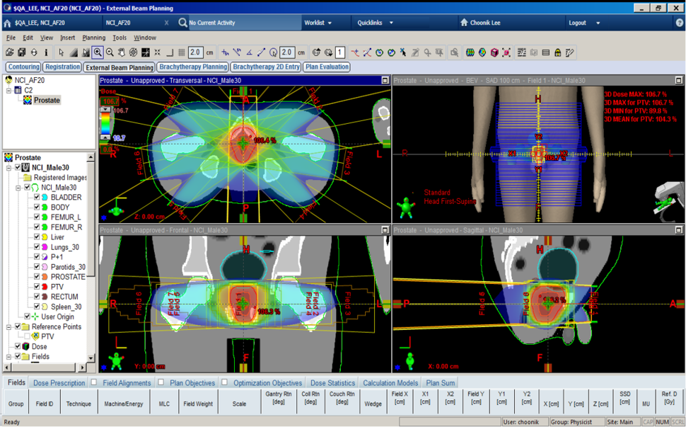 Screenshots of different parts of the body