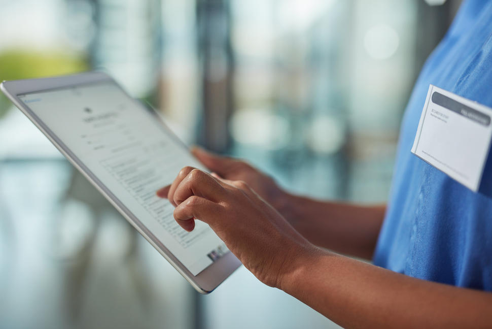 Nurse with ipad