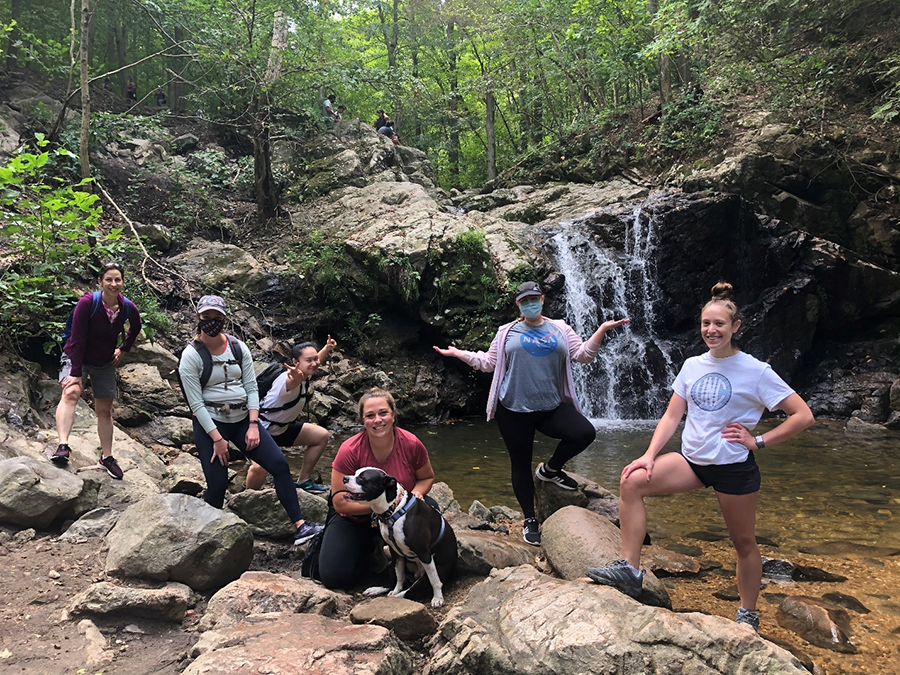 Office of Education and Fellows on a hike