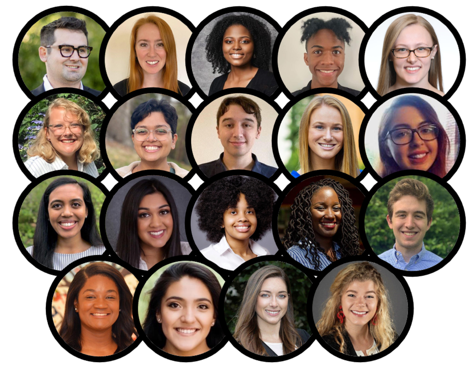 A collage of headshots of the potsbacs who presented at the poster day. 