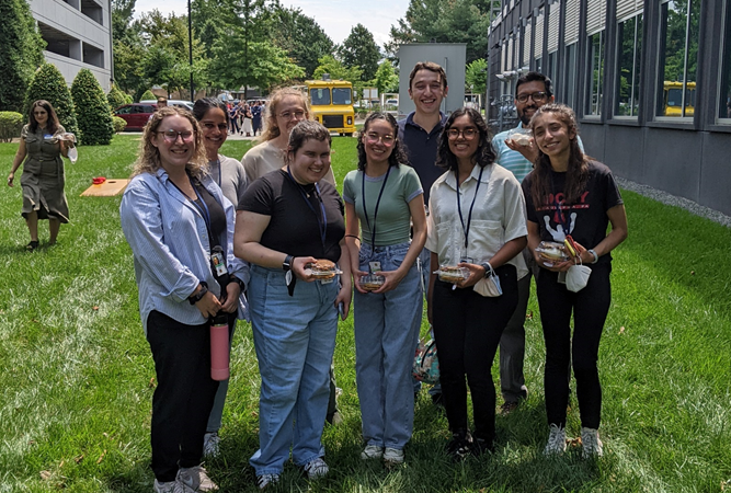 Summer interns outside at the NCI Shady Grove