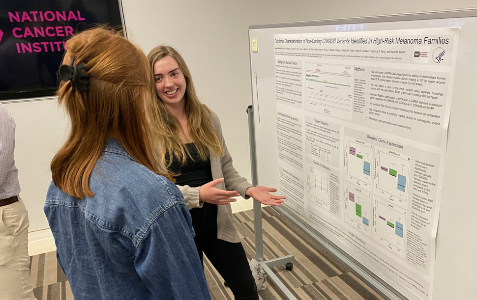 Abigail Dennis explains her poster.