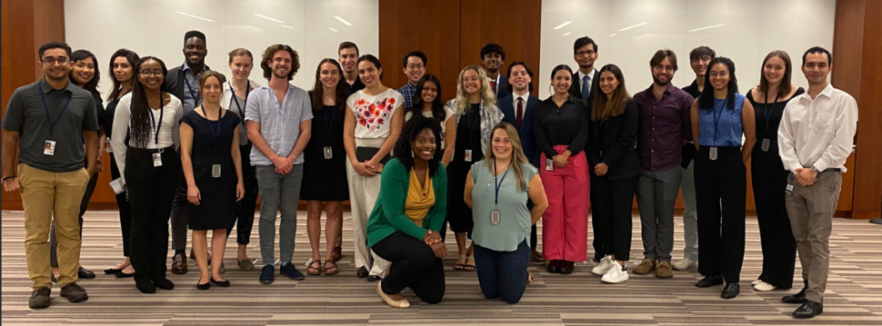 Over 30 summer Interns from 2023 standing together for a group photo