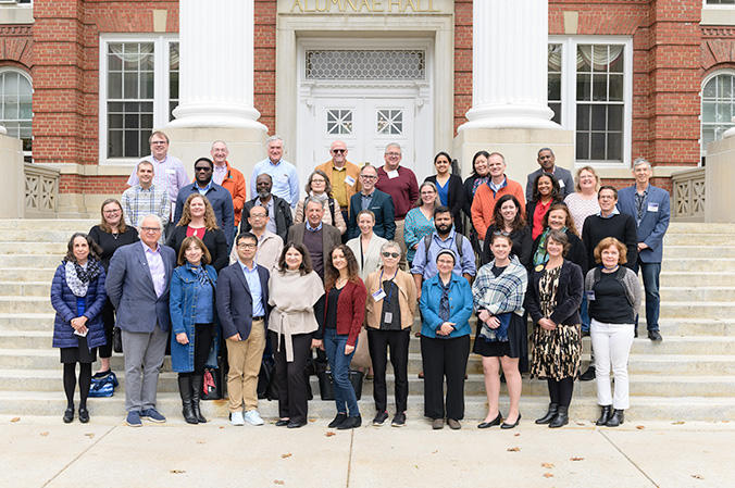 A group of people posing for a photo. 