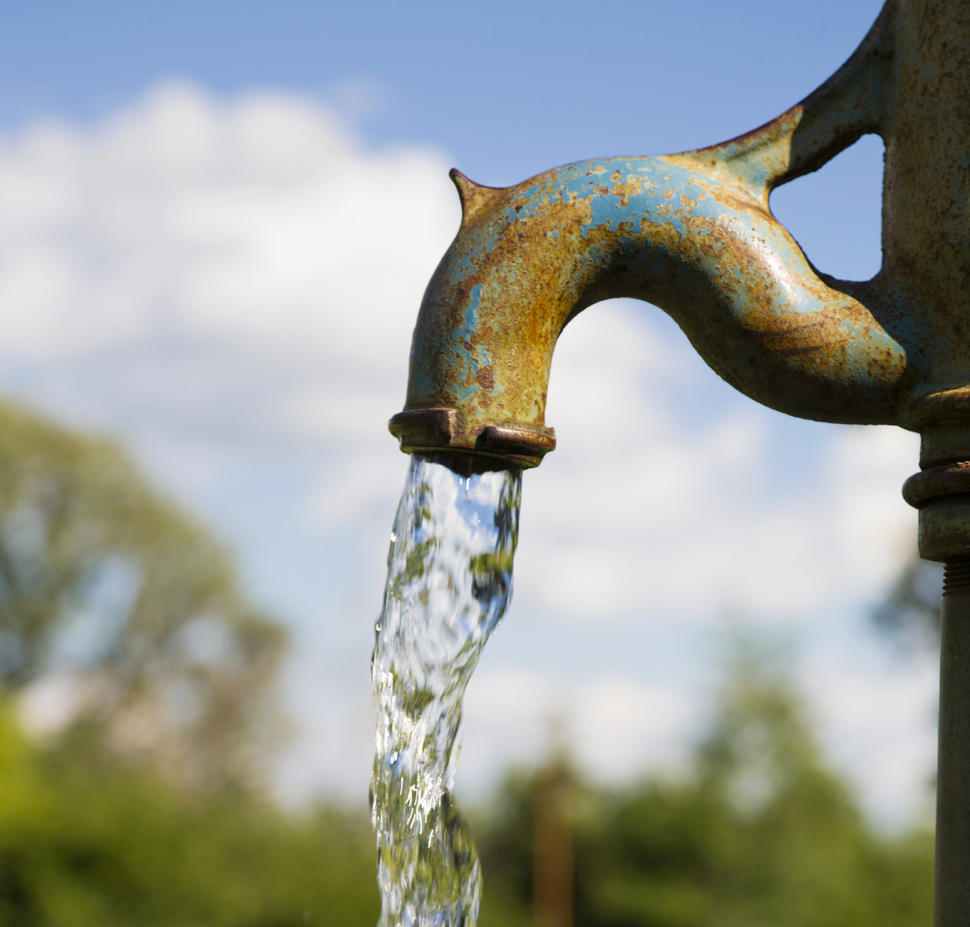 Older drinking water pump.