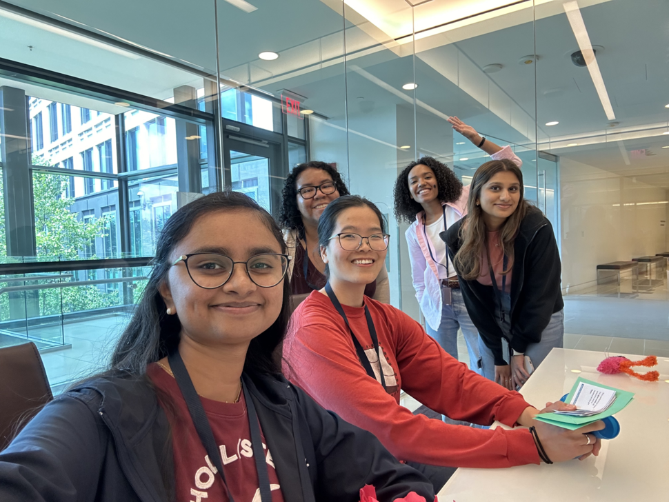 summer interns work together in a conference room at shady grove