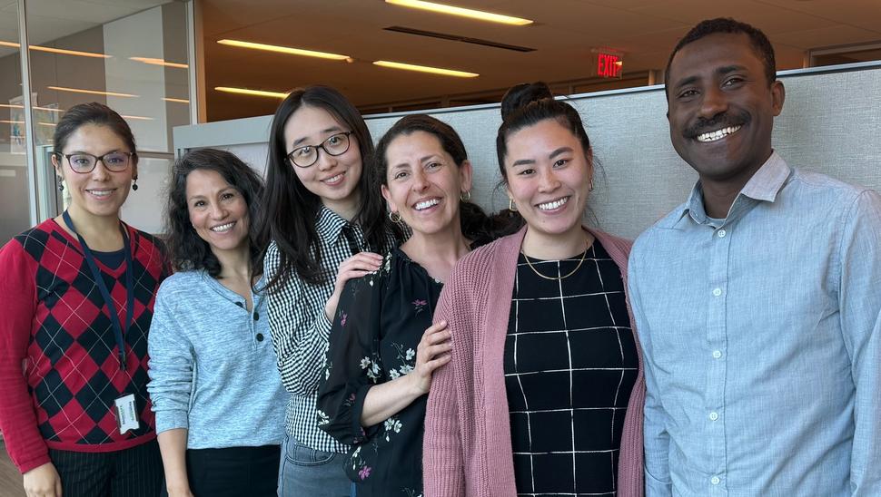 From left to right, Drs. Iriana Peña Manrique,&nbsp;Mónica Sierra, Jun Tao, Aimée Kreimer, Jaimie Shing, and Adino Tesafahun TsegayeTsegaye