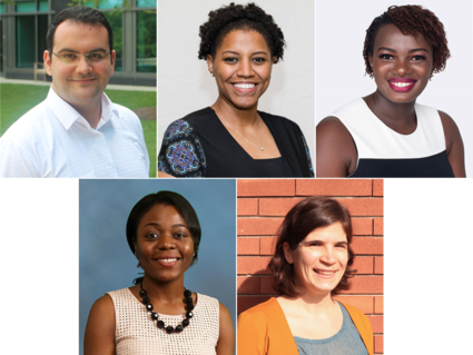 Collage of 5 people: Burak Altintas, Brittany Lord, Waruiru Mburu, Omonefe Omofuma, and Elisa Pasqual 