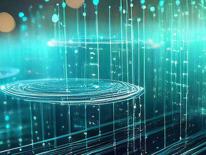 abstract and blurred graphs on a green background, representing data science