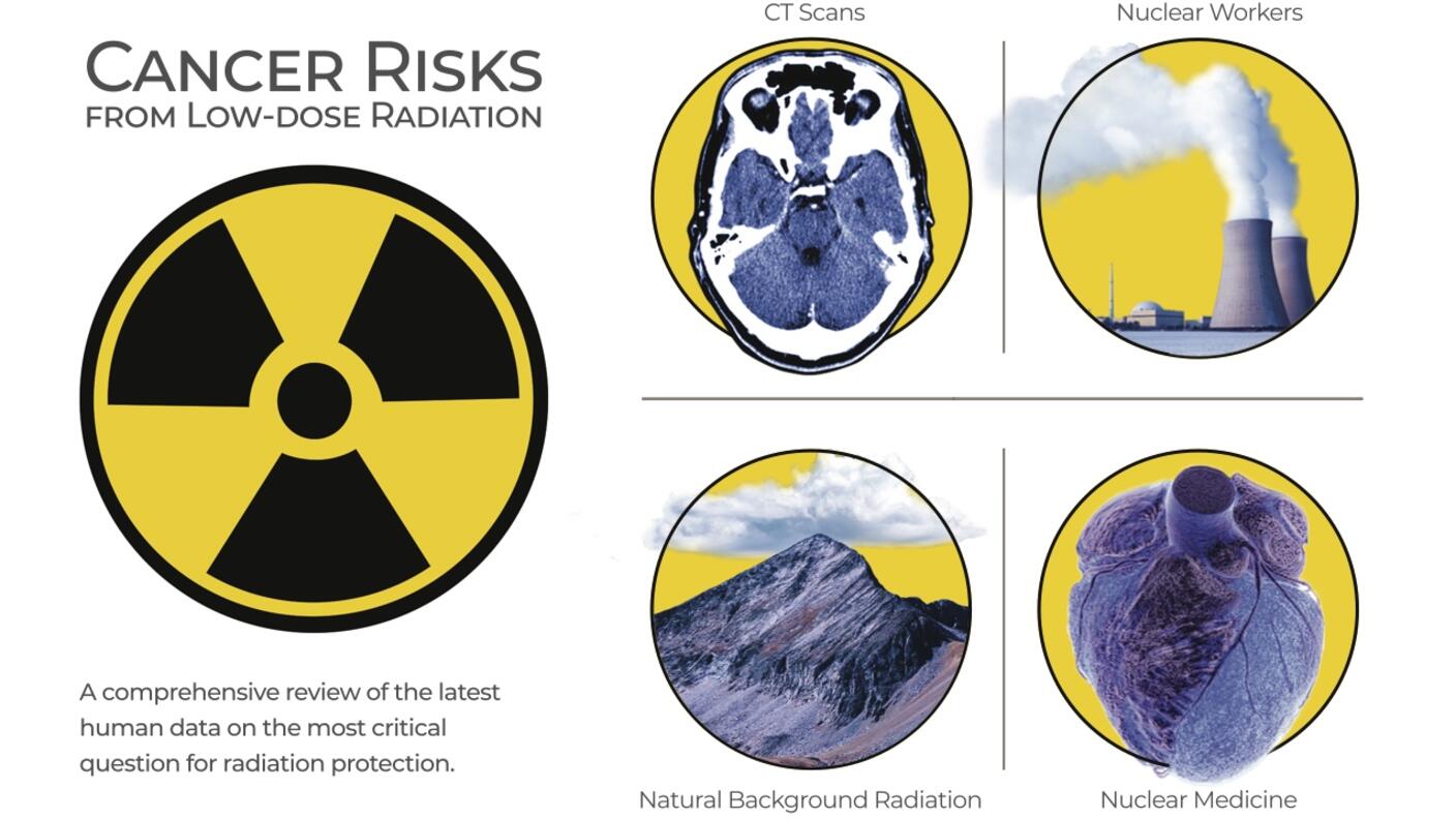 Infographic showing sources of low-dose ionizing radiation