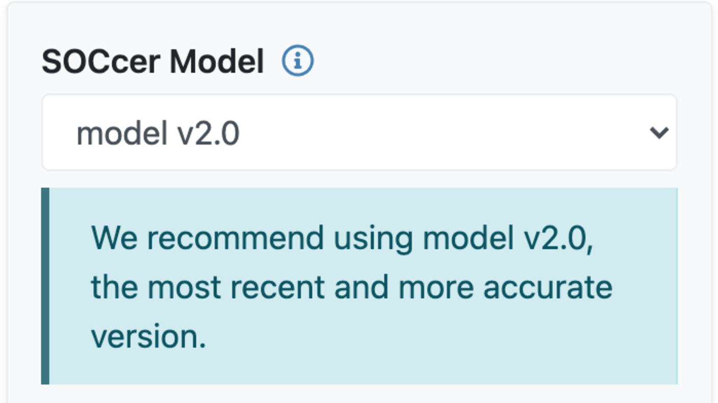 screen shot from SOCcer tool