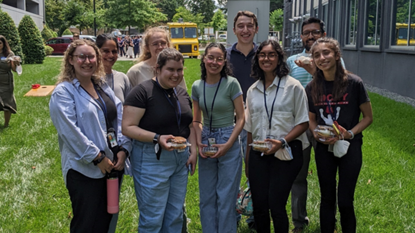 Summer interns outside at the NCI Shady Grove