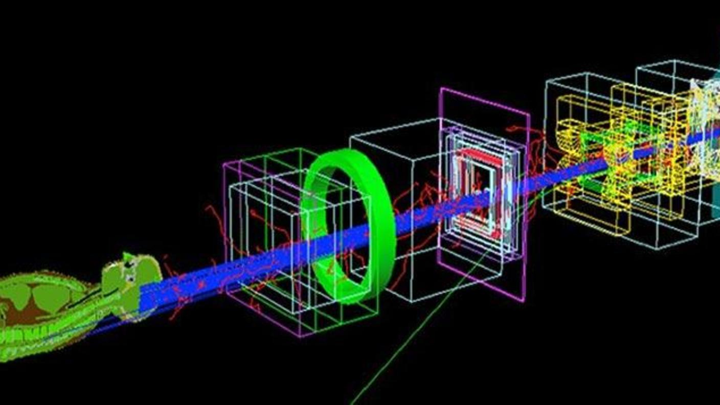 graphic showing dosimetry for patients receiving proton therapy