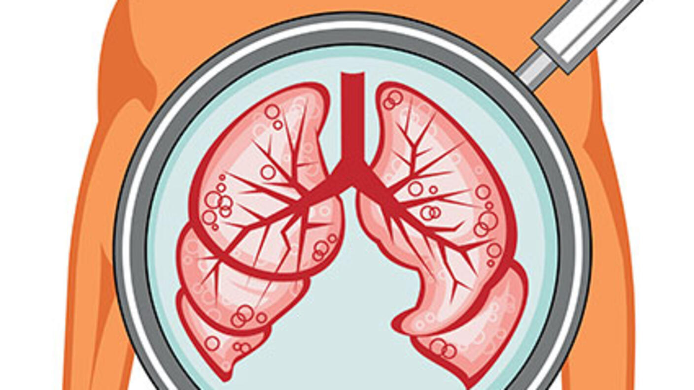 illustration of lung under magnifying glass
