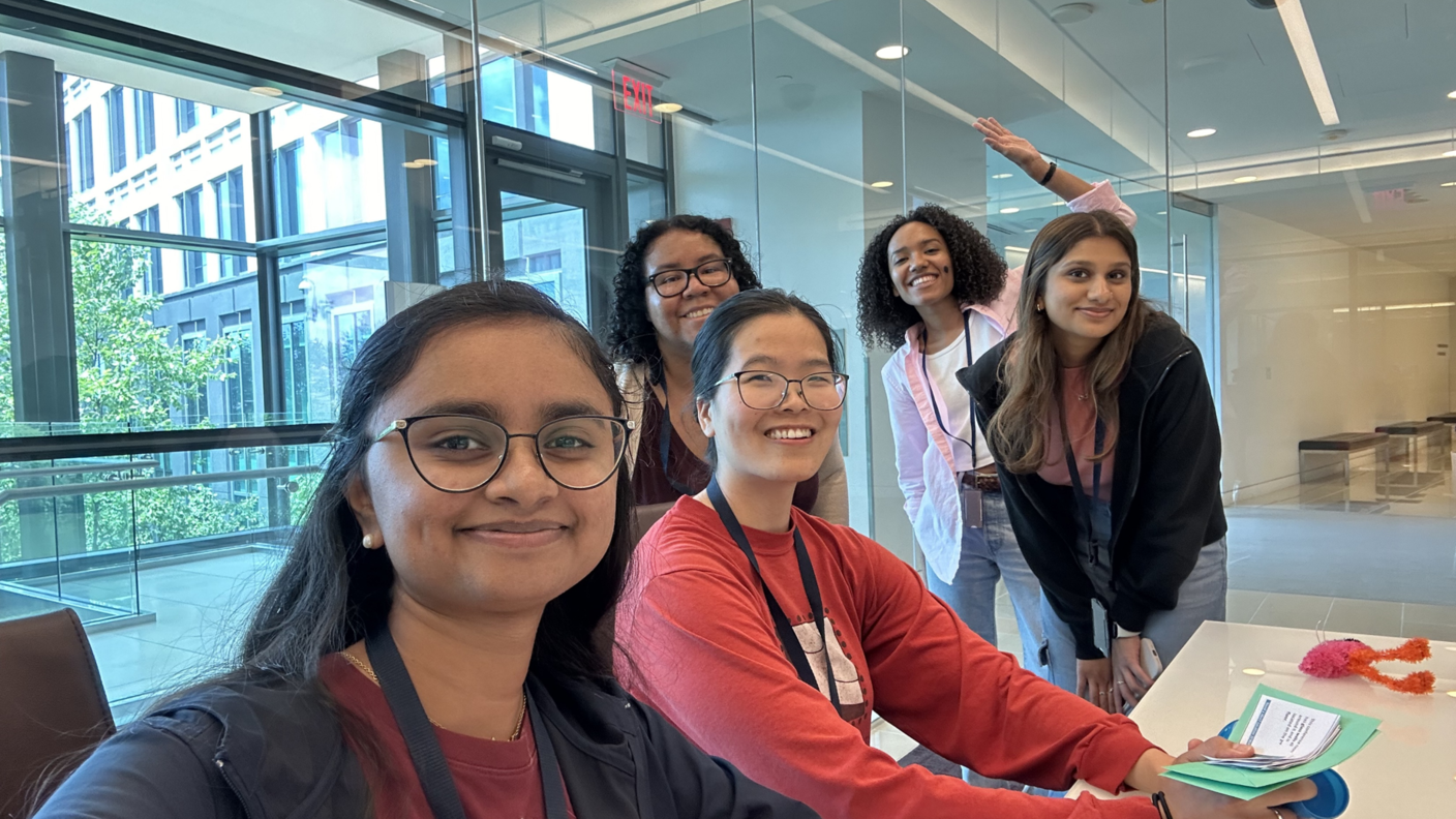 summer interns work together in a conference room at shady grove