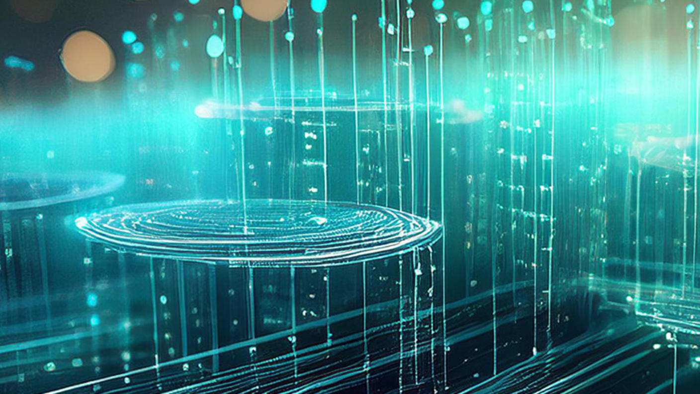 abstract and blurred graphs on a green background, representing data science