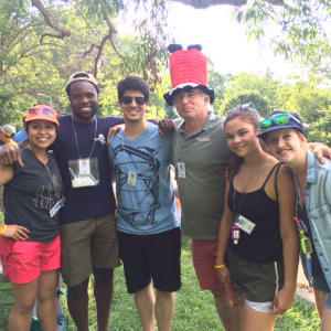 DCEG staff,Diana Merino, Steve Kemgang, Leandro Colli, Stephen Chanock, Clara Zettelmeyer, and Diana Withrow, at Camp Fantastic in August 2016