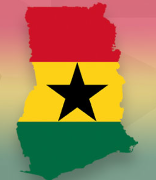 Ghana map/flag