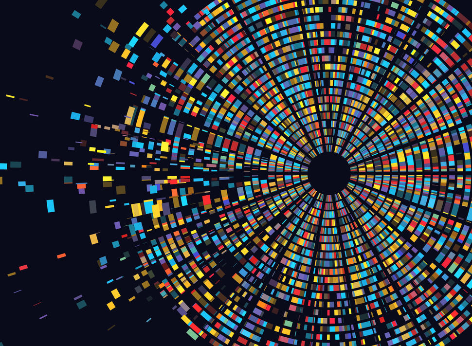 Abstract image of a genome sequencing map