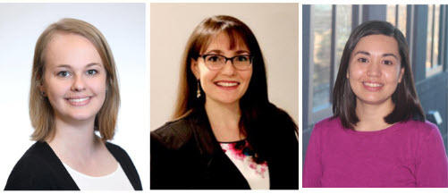 Sallie Rosen Kaplan Fellowship recipients for 2021: Katelyn Connelly, Ilona Argirion, and Daniela S. Gutierrez Torres