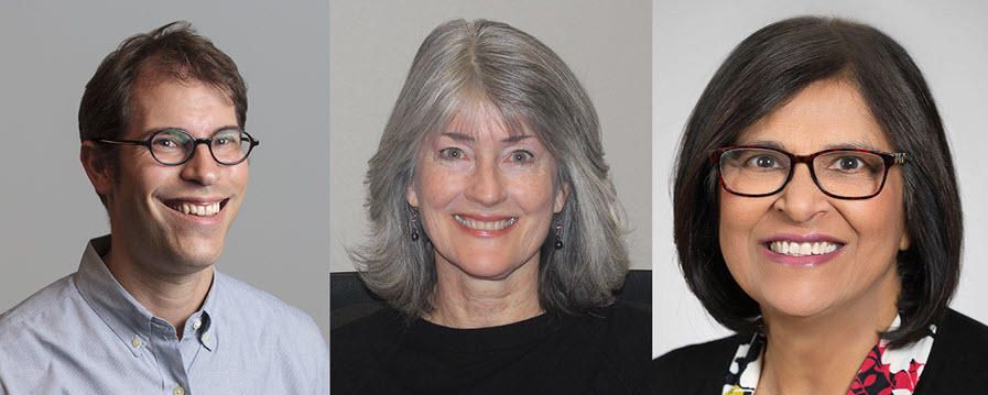 Headshots of Drs. Freedman, Ward, and Sinha