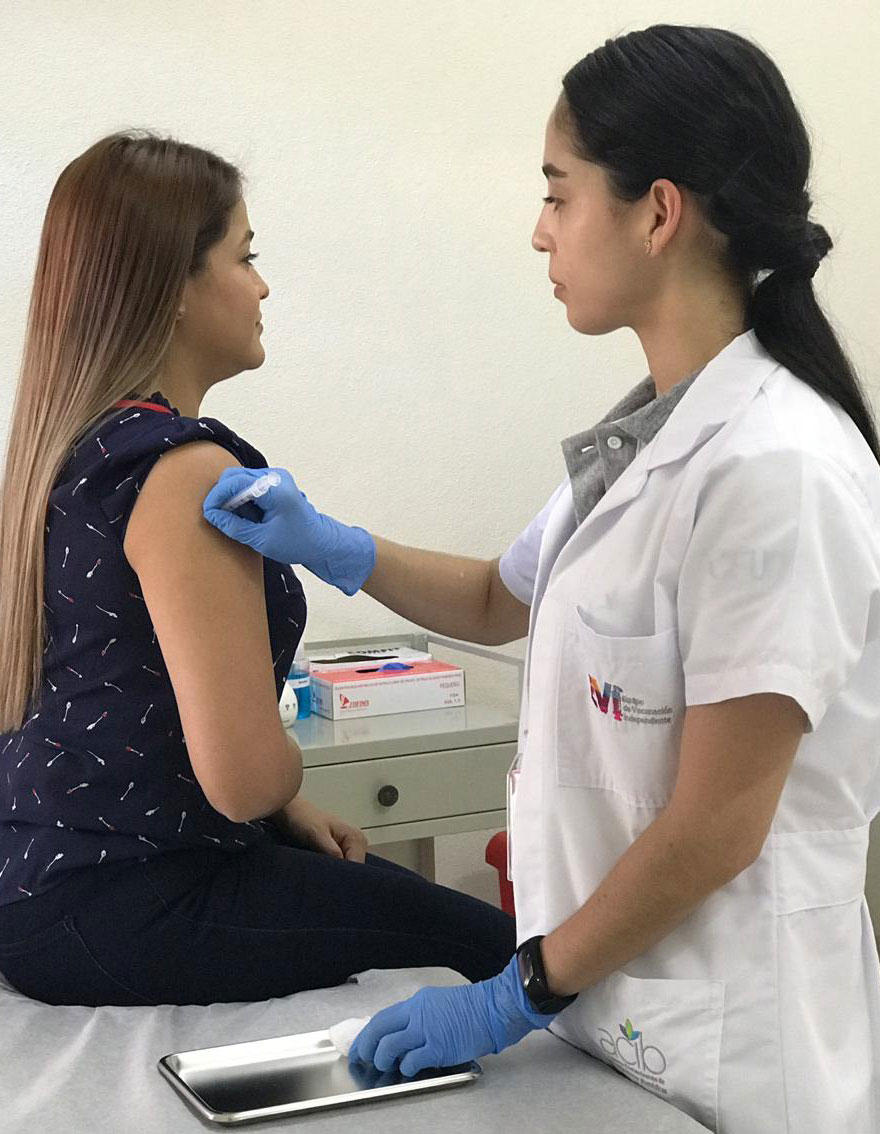 Girl being vaccinated with HPV Vaccine