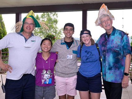Stephen Chanock, Michelle Fang, Frank Colon-Matos, Diana Withrow, Francis Collins at Camp Fantastic 2019