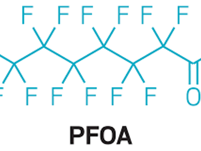 chemical structure of PFOA, Perfluorooctanoic acid 