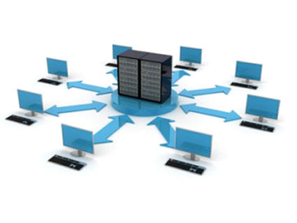 Image depicting central registry linking to multiple desktop computers