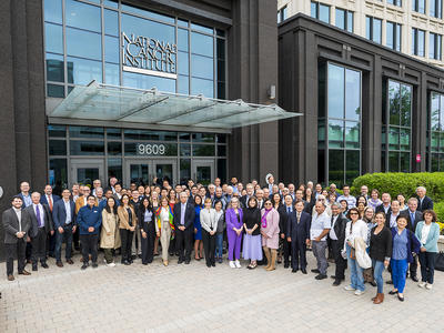 Group photo from the Think Tank on Advancing Gastric Cancer Prevention outside the NCI Shady Grove campus.
